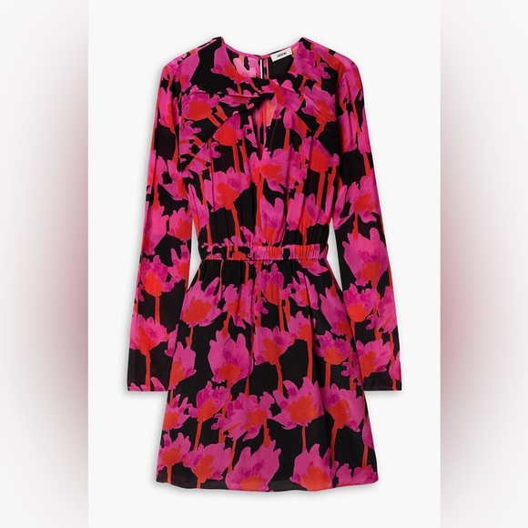 Jason Wu Dresses & Skirts - NWOT Jason Wu Cutout Gathered Floral-Print Crepon Mini Dress
